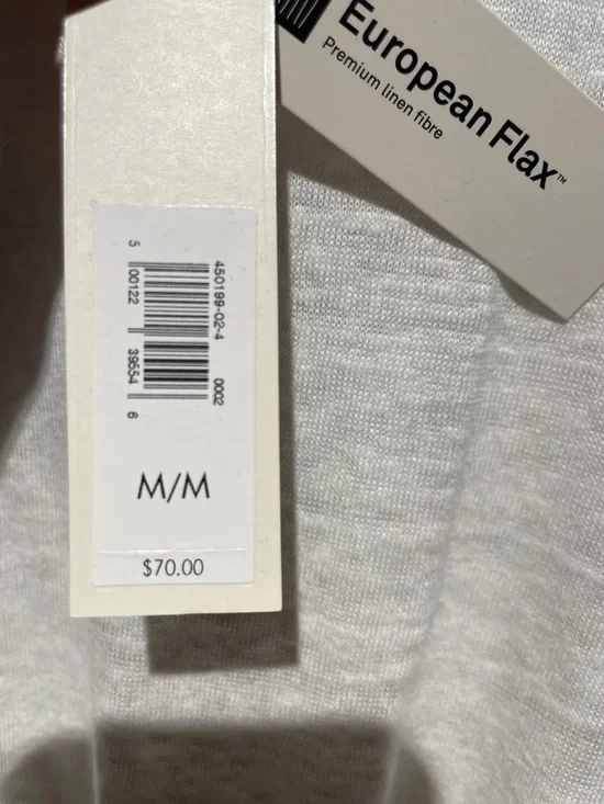 NWT Banana Republic Women’s Short Sleeve Twist-Front European Flax Linen Tee - Picture 3 of 7